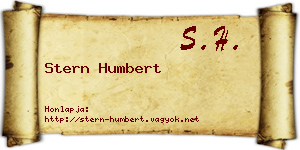 Stern Humbert névjegykártya